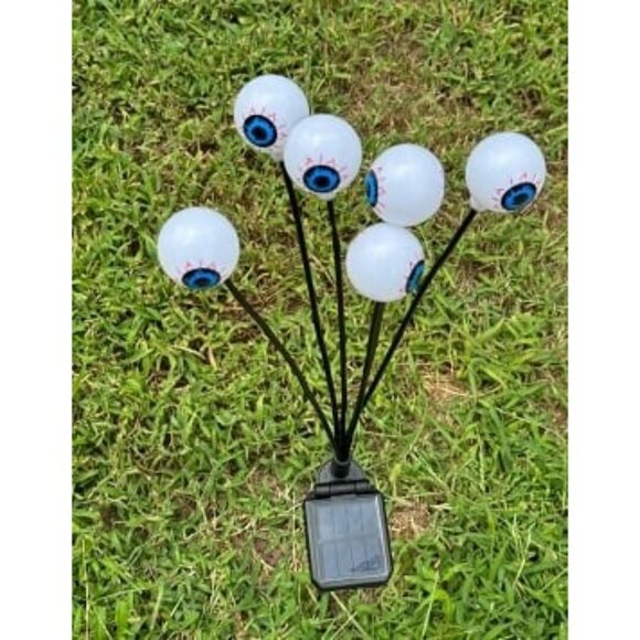 New Solar Halloween Decorations, 4 Pack 24 LED Spooky Eyeball Lights, Outdoor - Picture 2 of 2